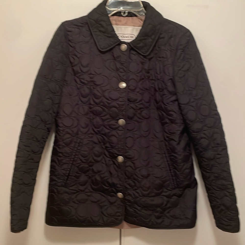EUC Coach Black C Quilted Jacket Sz S